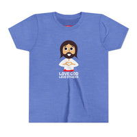 "Love God Love Others" Jesus Heart Shirt - Youth T-Shirt - Sizes Youth S-XL