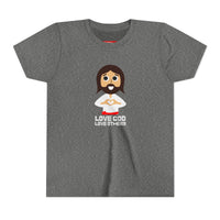 "Love God Love Others" Jesus Heart Shirt - Youth T-Shirt - Sizes Youth S-XL