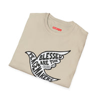 'Blessed Are the Peacemakers' Jesus Quote in Dove Shirt - Unisex Adult Tee Shirt - Sizes XS-5XL
