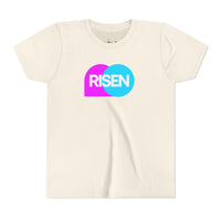 "Risen" Easter T Shirt - Youth Short Sleeve - Unisex Sizes YS-YXL