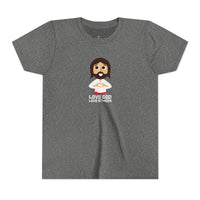 "Love God, Love Others" Jesus T Shirt - Youth Short Sleeve - Unisex Sizes YS-YXL