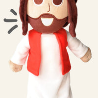 The Talking Jesus Doll - When you squeeze this plush Jesus' hand, he talks. A Christmas gift idea for Christian Kids.