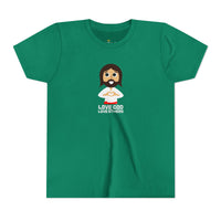 "Love God, Love Others" Jesus T Shirt - Youth Short Sleeve - Unisex Sizes YS-YXL