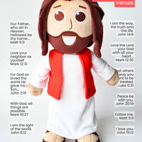 The Talking Jesus Doll - The 12" Plush Jesus Doll that speaks 10 phrases Jesus said in the Bible. A great Bible verse memory tool.