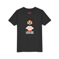"Love God Love Others" Jesus Heart Shirt -  Youth T-Shirt - Sizes Youth S-XL