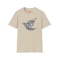 'Blessed Are the Peacemakers' Jesus Quote in Dove Shirt - Unisex Adult Tee Shirt - Sizes XS-5XL