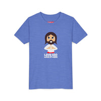 "Love God Love Others" Jesus Heart Shirt -  Youth T-Shirt - Sizes Youth S-XL