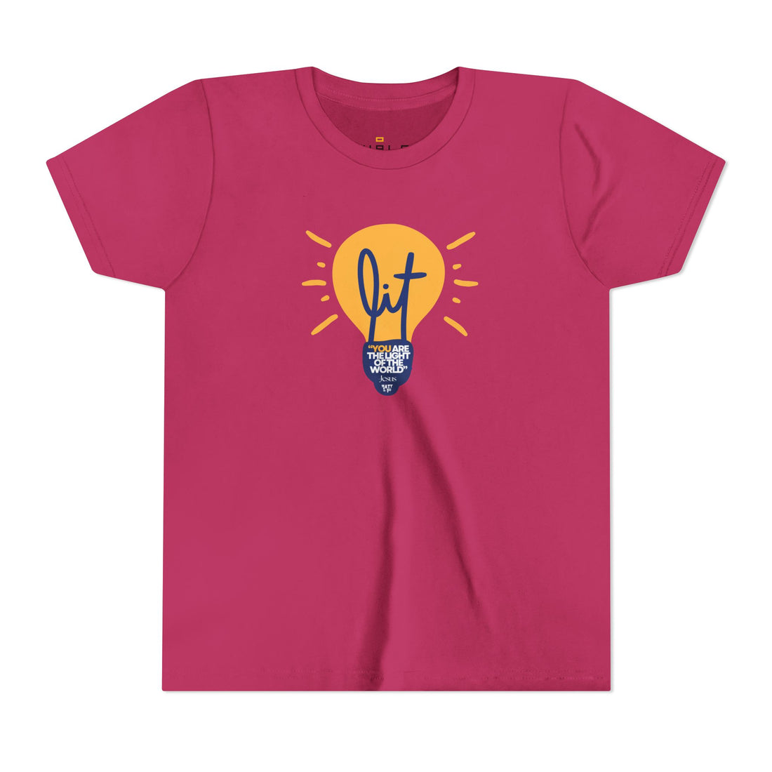 "Lit" Bible Verse T Shirt - Youth Short Sleeve - Unisex Sizes YS-YXL