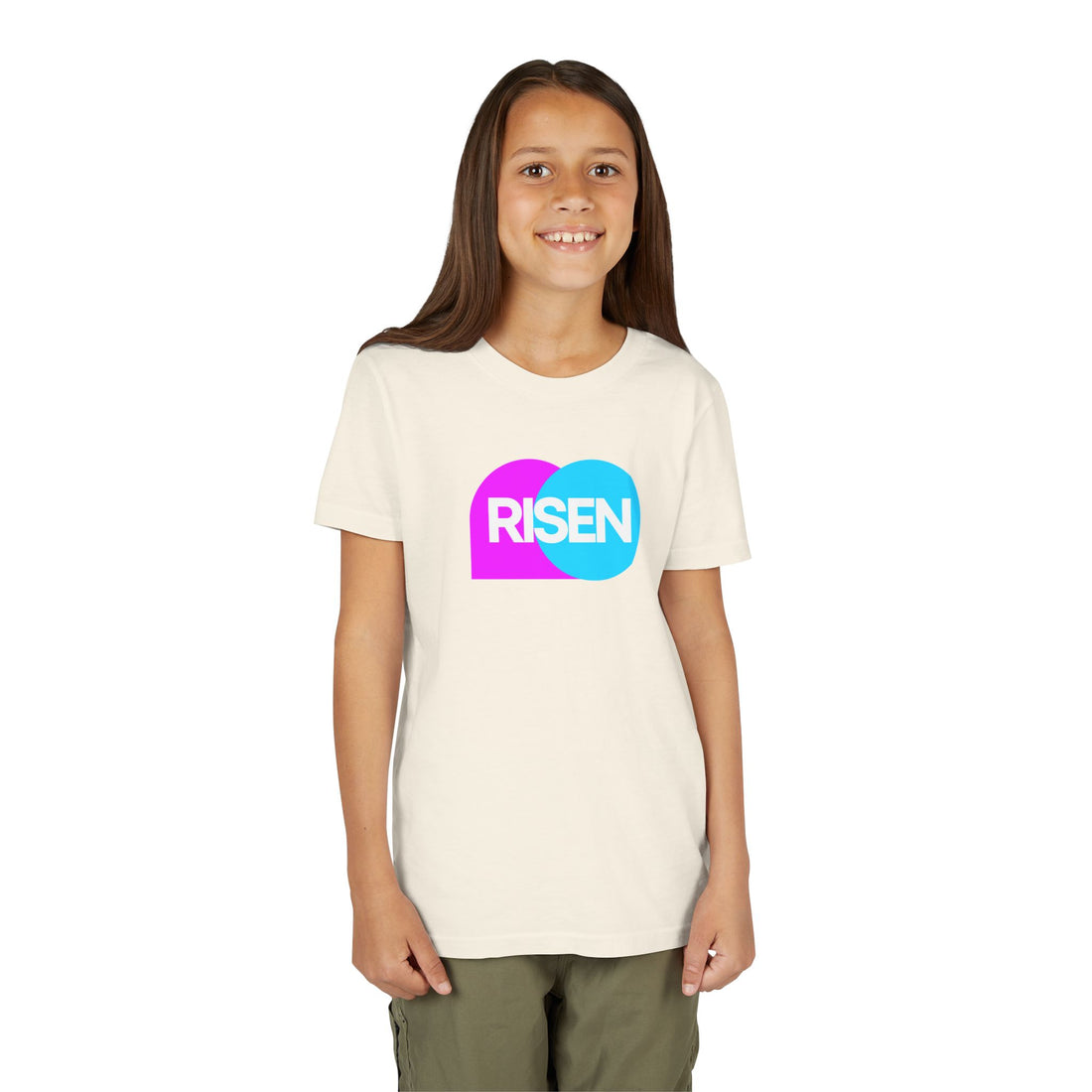 "Risen" Easter T Shirt - Youth Short Sleeve - Unisex Sizes YS-YXL