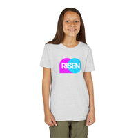 "Risen" Easter T Shirt - Youth Short Sleeve - Unisex Sizes YS-YXL