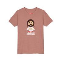 "Love God Love Others" Jesus Heart Shirt -  Youth T-Shirt - Sizes Youth S-XL