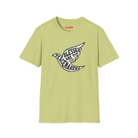 'Blessed Are the Peacemakers' Jesus Quote in Dove Shirt - Unisex Adult Tee Shirt - Sizes XS-5XL