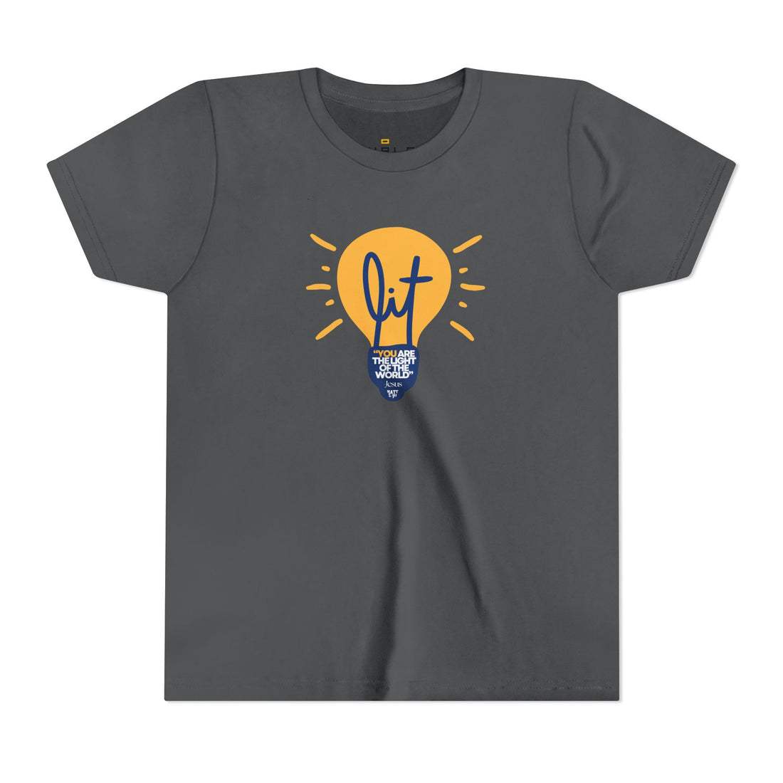 "Lit" Bible Verse T Shirt - Youth Short Sleeve - Unisex Sizes YS-YXL