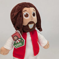 The Shoebox Jesus Doll from Jesusdoll.com.  Side view with new tag (2026) visible. 