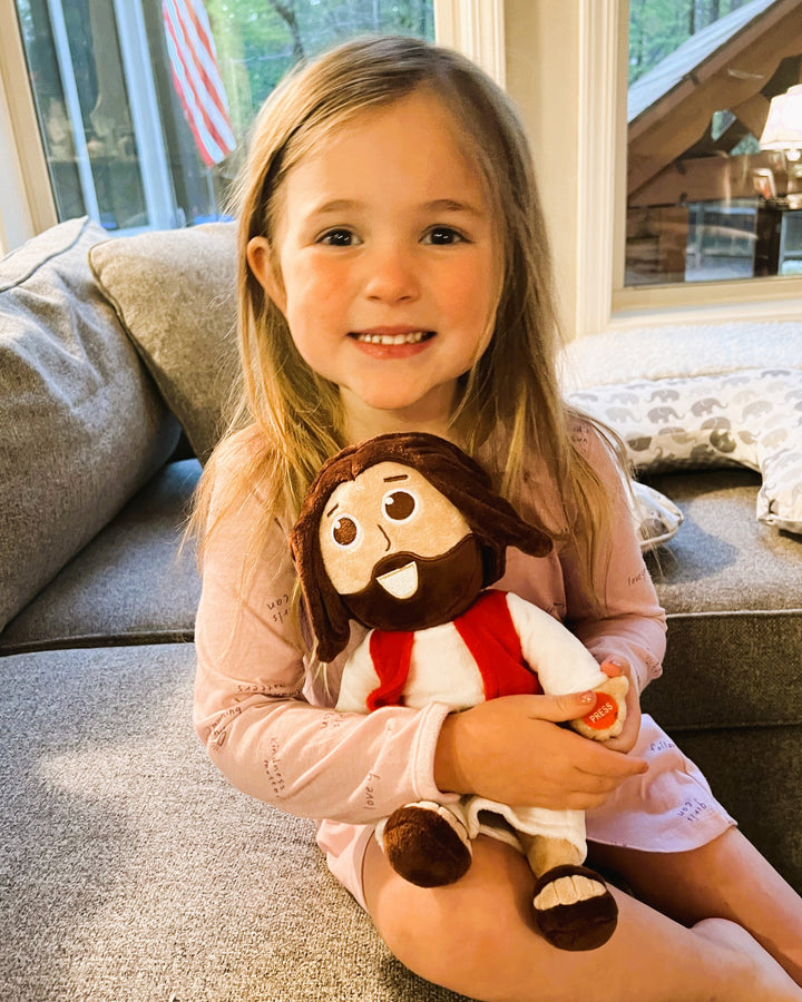 Talking Jesus Doll - A plush Jesus toy that says 10 Bible verses. Teach your kids before the world does.